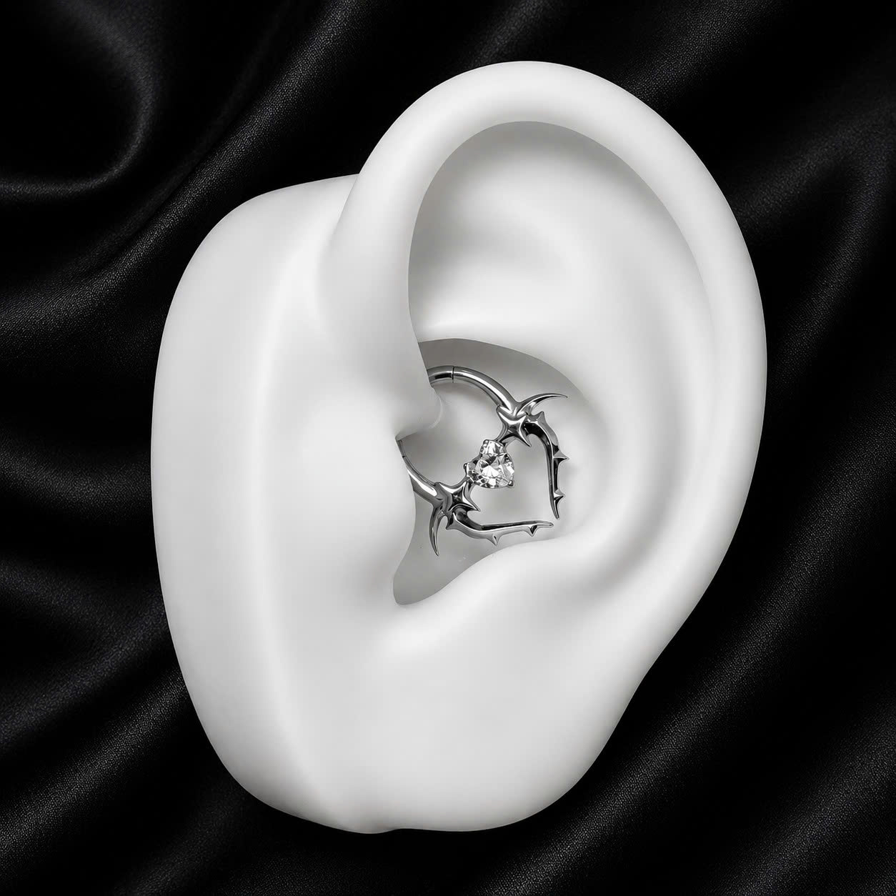 Daith titan trơn kiểu y2k đá trái tim 8mm_thumbnail_3