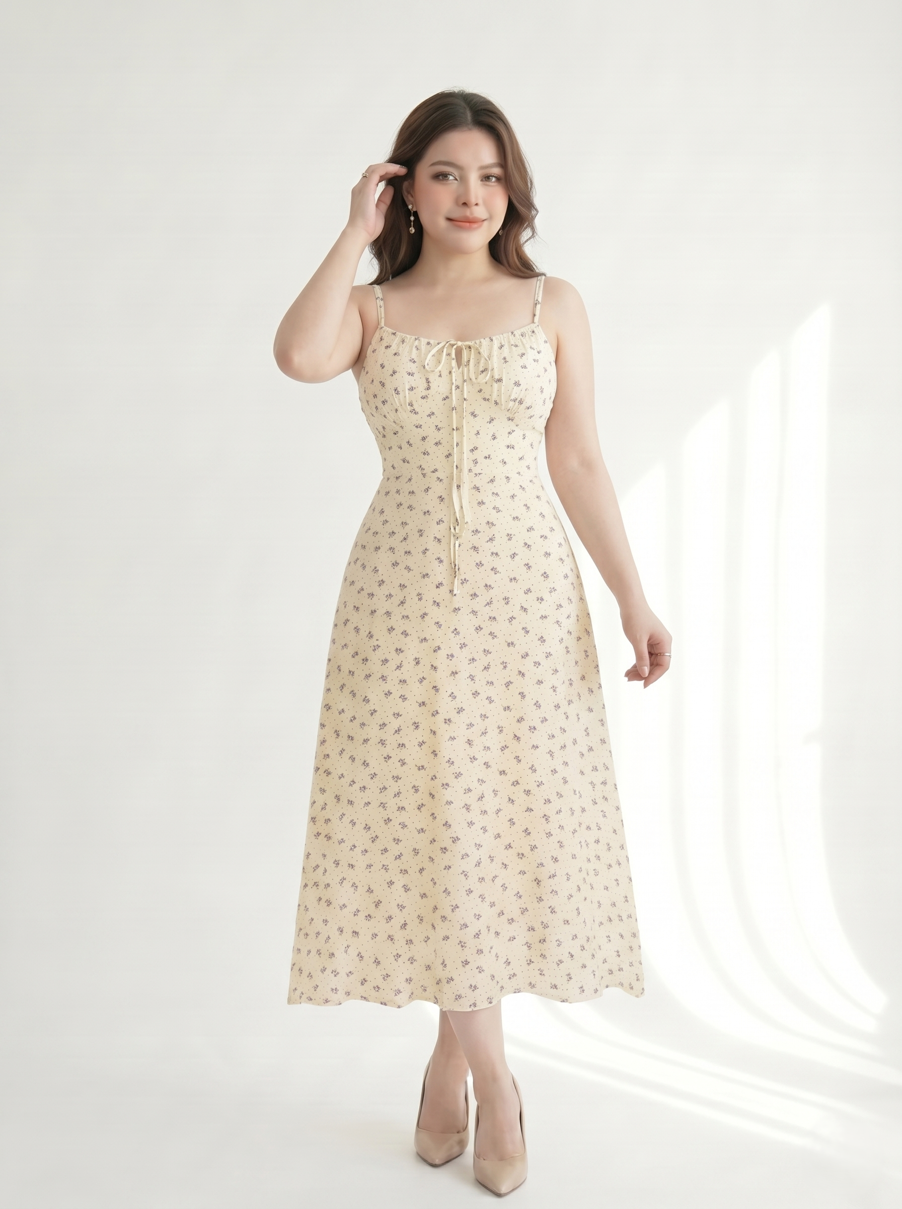 BIGSIZE NỮ - Sét đầm dây kèm áo khoác dành cho nàng béo V-SET014_thumbnail_3