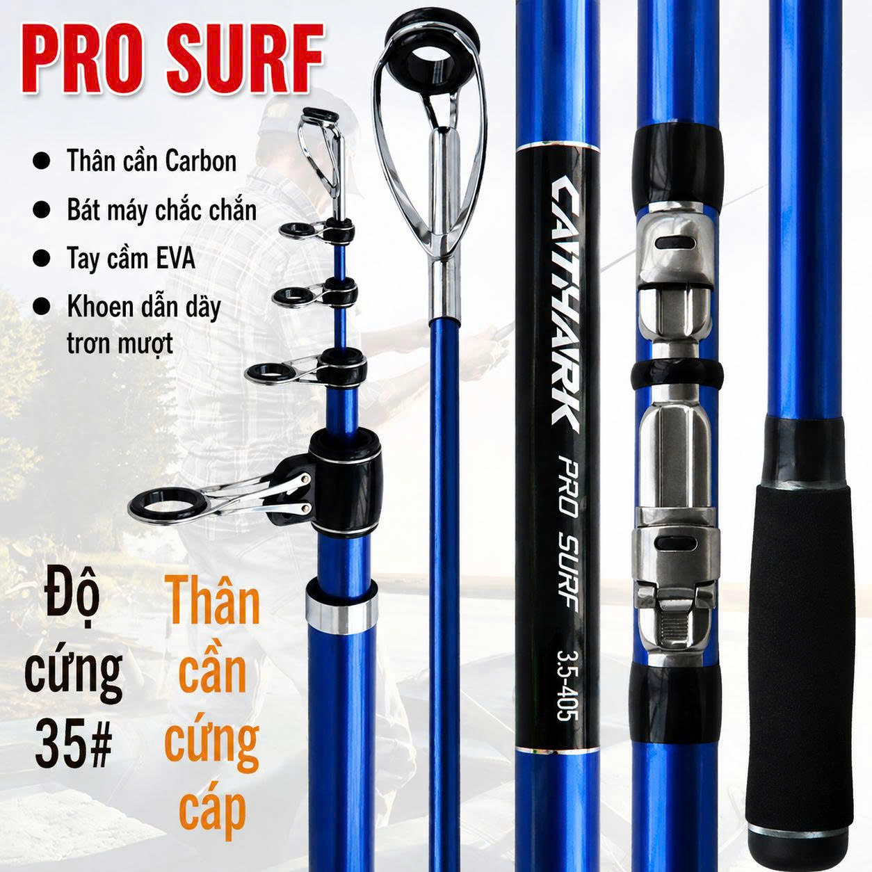 Cần Câu Xa Bờ Maris Ocean King 405 Carbon Cao Cấp