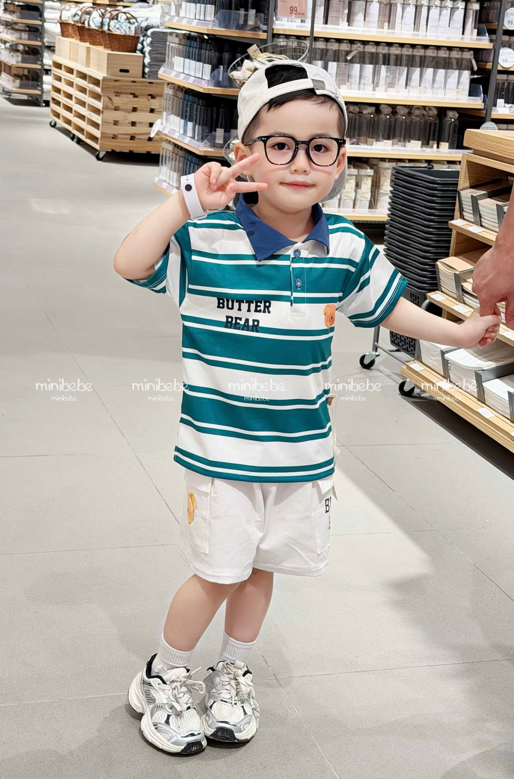 A19 BỘ POLO SỌC GẤU BUTTER BEAR - A117.1798