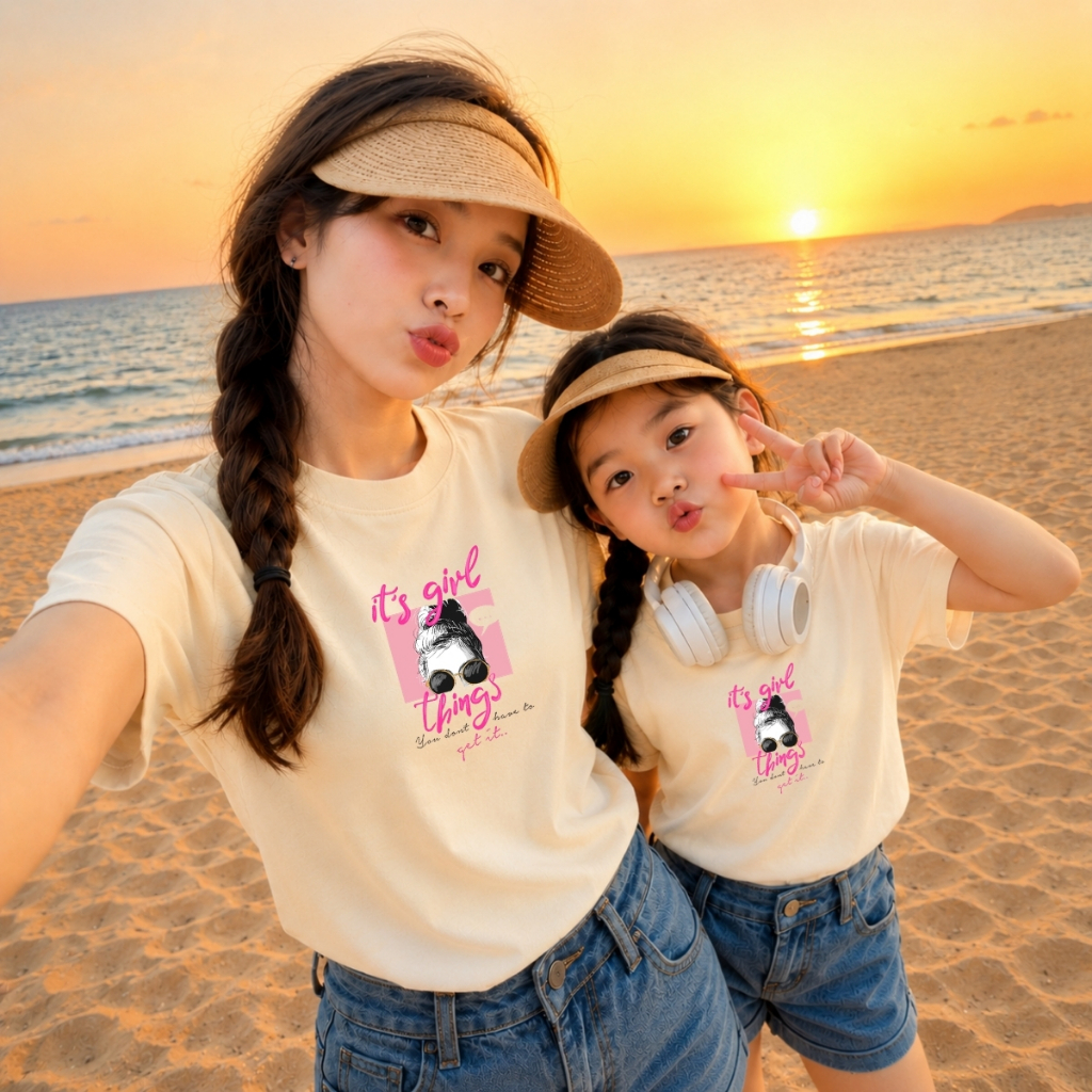 Áo đôi Loza mẹ và bé gái hình cô gái đeo kính - Loza G8619_thumbnail_1