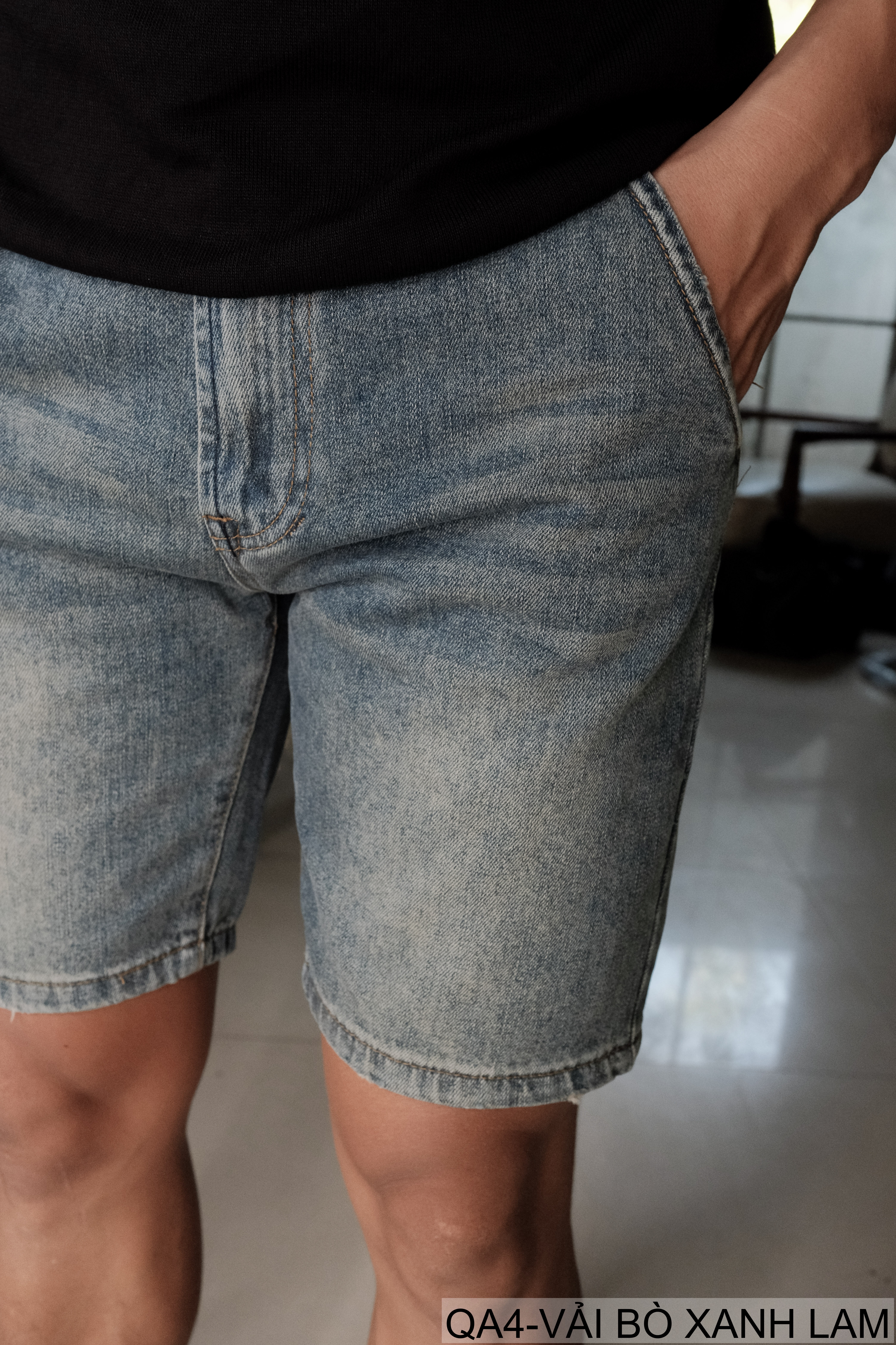 QA4 - Quần short jeans ống rộng phong cách Ami Kaji, chất cotton mềm mại, tôn dáng thanh lịch cho mùa hè