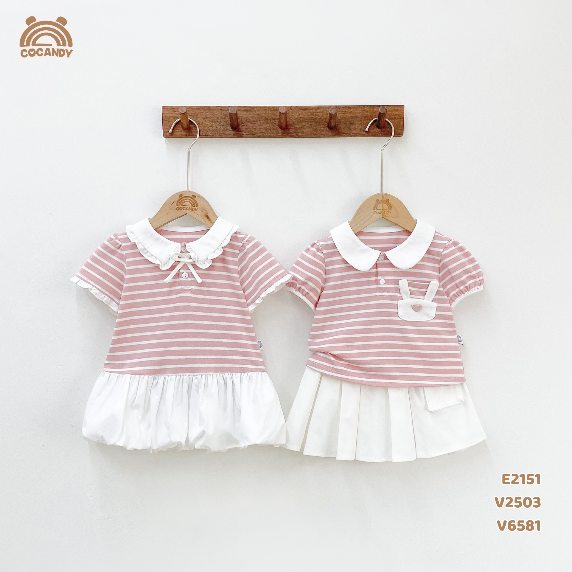 Váy cộc polo kẻ HỒNG form bí_thumbnail_6