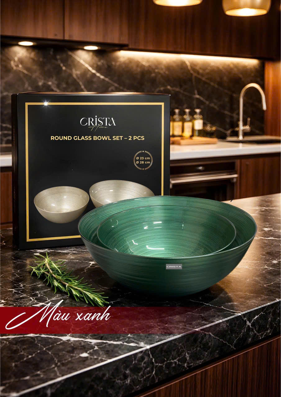 Bộ 2 bát thủy tinh CRISTA HOME tròn 4.5 & 2.2L, 60228_thumbnail_0