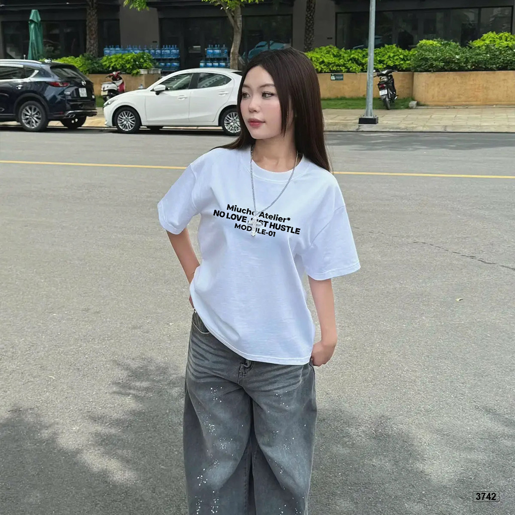 Áo thun boxy nam nữ unisex dày dặn đứng form phong cách tối giản basic Miucho 3742_thumbnail_2