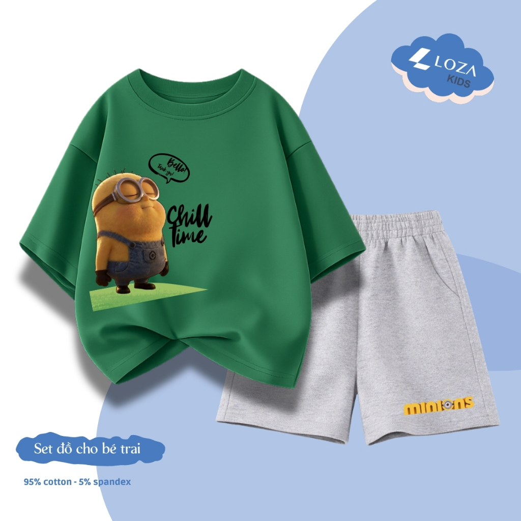 Set bộ bé trai, bé gái hình Minions Chill time - Loza Kids SB651_thumbnail_3