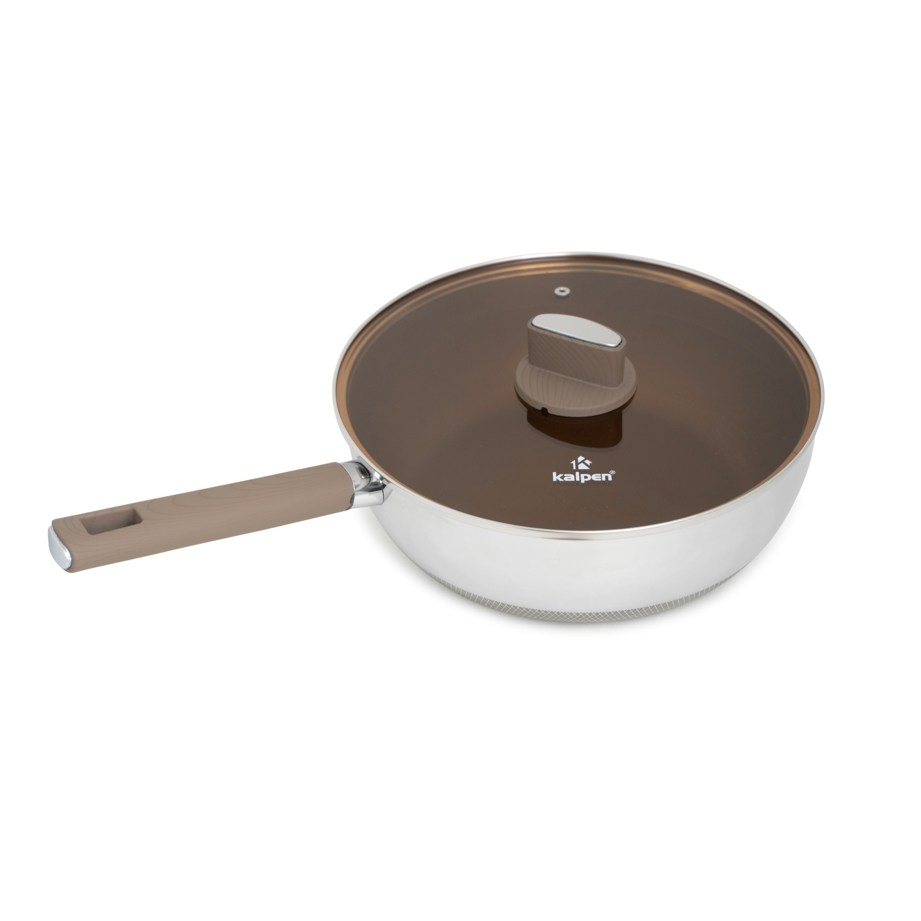Chảo Inox 304 liền khối phủ Titanium, có vung kính_thumbnail_3