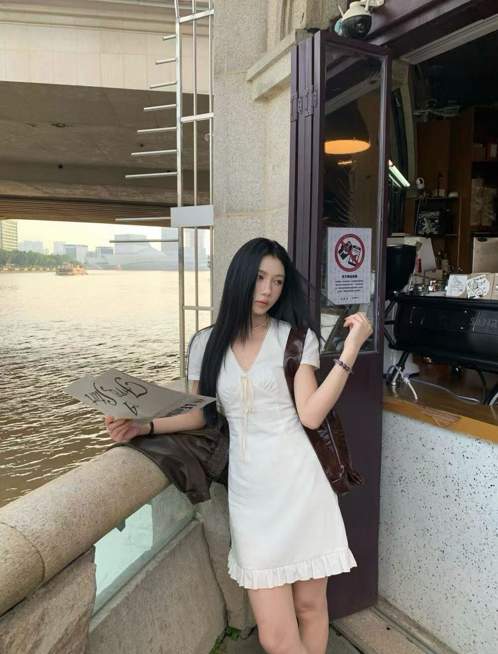 Lucas - Váy thô đũi cổ tim viền cổ dáng xòe ngắn bèo gấu WGWE_thumbnail_7