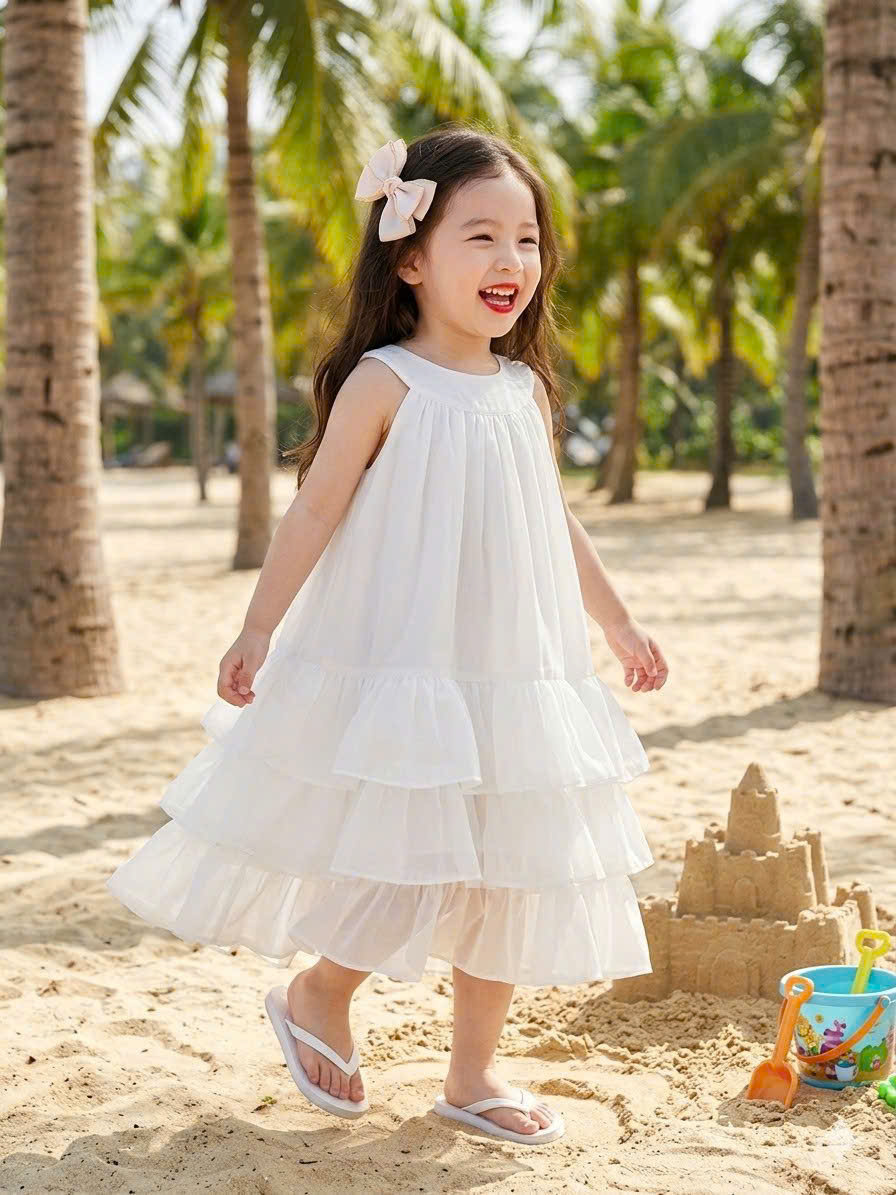 Váy Voan Tơ Mây Cổ Yếm