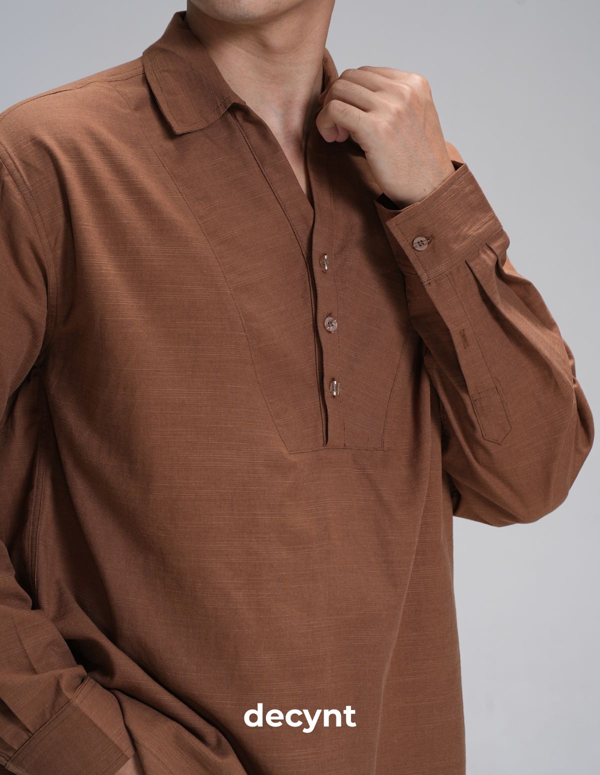 Linen Popover Shirt decynt - Áo sơ mi tay dài chất liệu linen cotton chui đầu, xẻ 2 bên_thumbnail_18