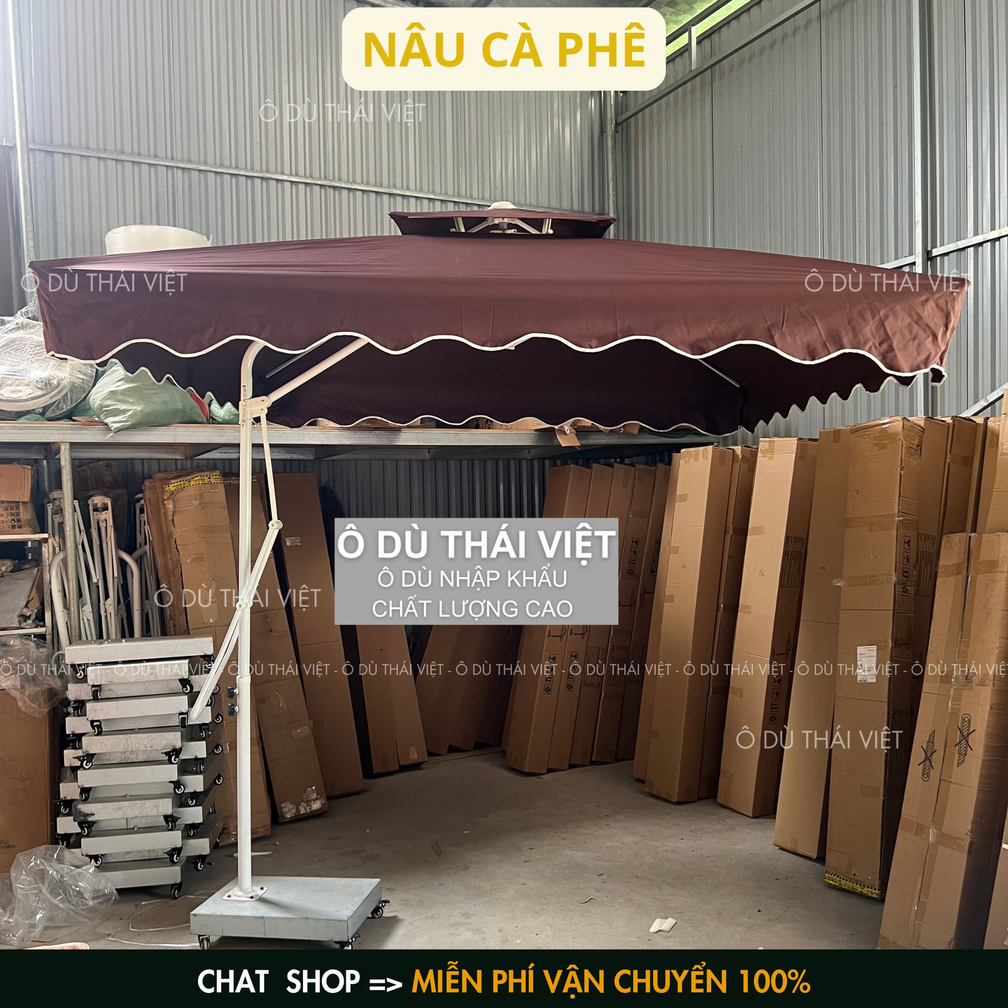 Dù che lệch tâm vuông ngoài trời rộng 2,5x2,5m HÀNG NHẬP KHẨU CAO CẤP vải dù polyester chống thấm tuyệt đối_thumbnail_14