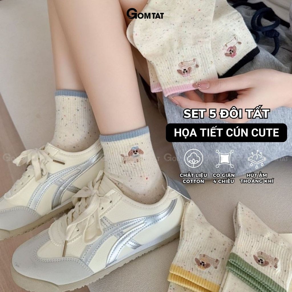Set 5 đôi tất nữ cún cổ ngắn ZFK-A003_thumbnail_0