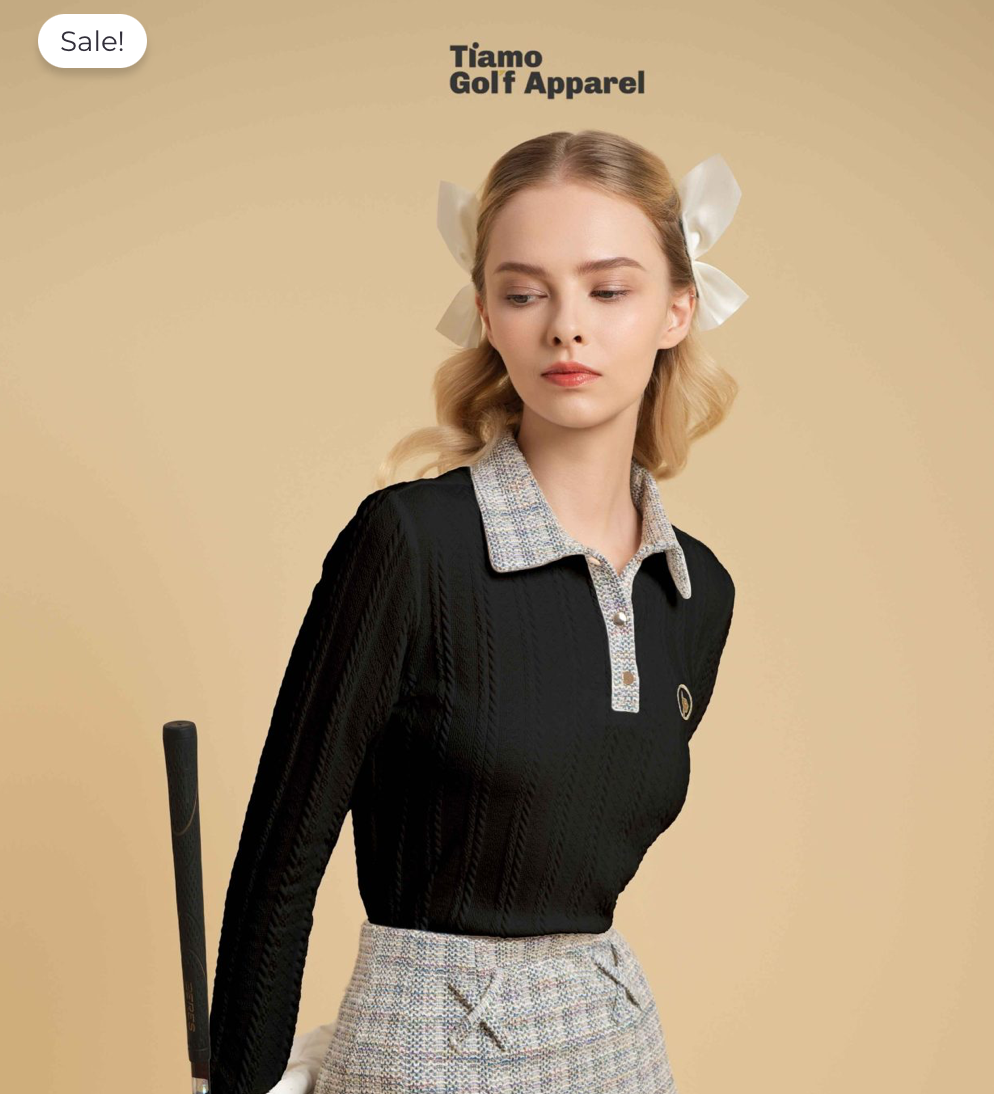 Áo Polo Phối Cổ Tweed Nữ