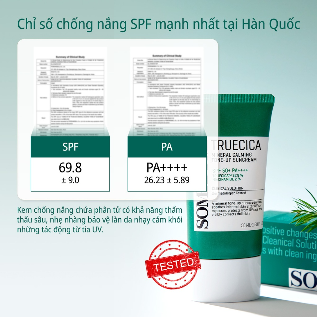 [SOME BY MI] Kem chống nắng nâng tone rau má Some By Mi Truecica Mineral Calming Tone-up SPF50+ PA++++ 50ml_thumbnail_4