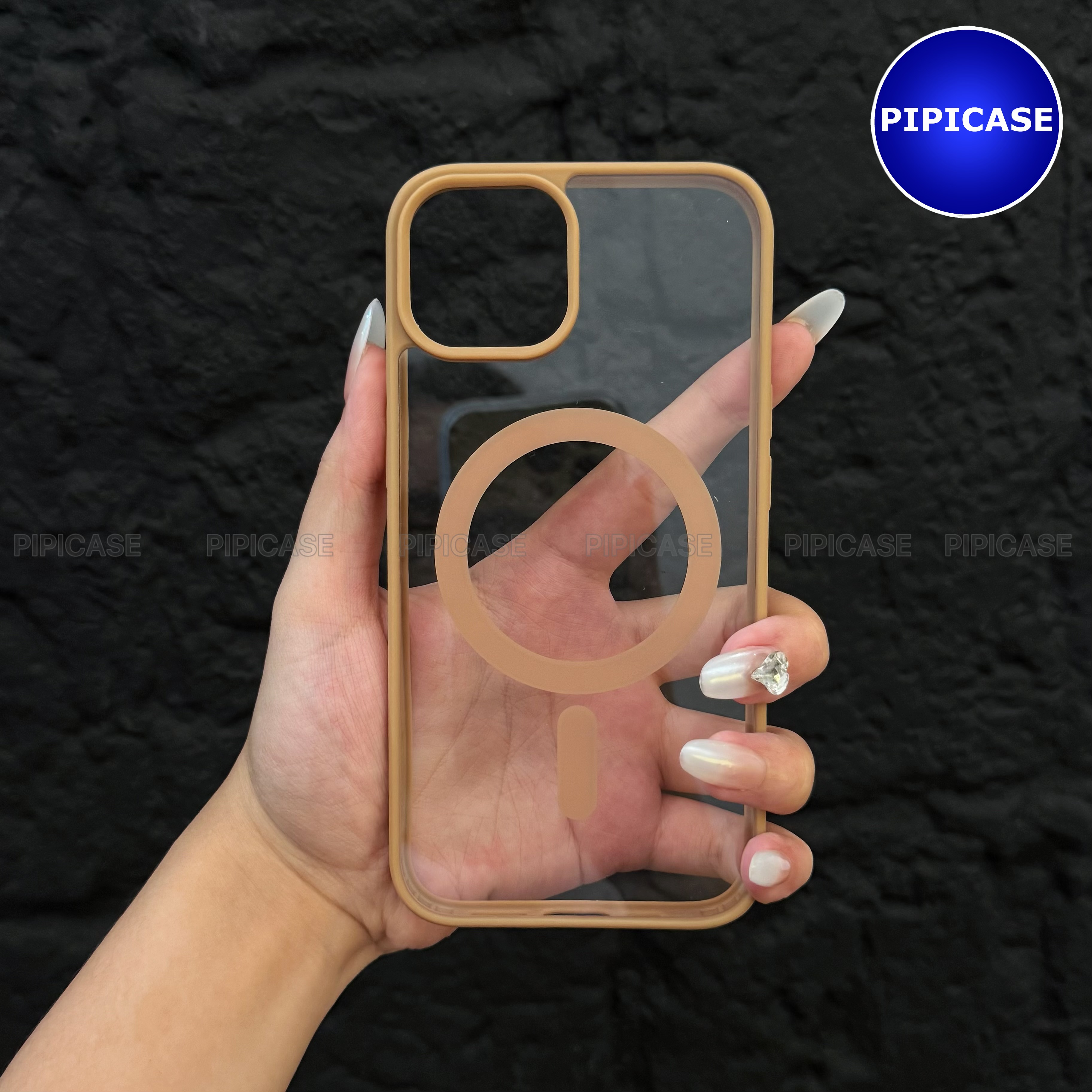 Ốp Lưng iPhone 15 Plus - Chic - Nâu Nhạt_thumbnail_1