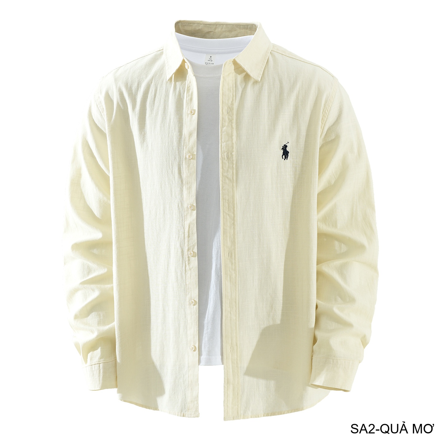 SA2 - Áo sơ mi nam dài tay thêu logo nhỏ, chất cotton mềm mại, dáng rộng thoải mái, phong cách Nhật Bản_thumbnail_10