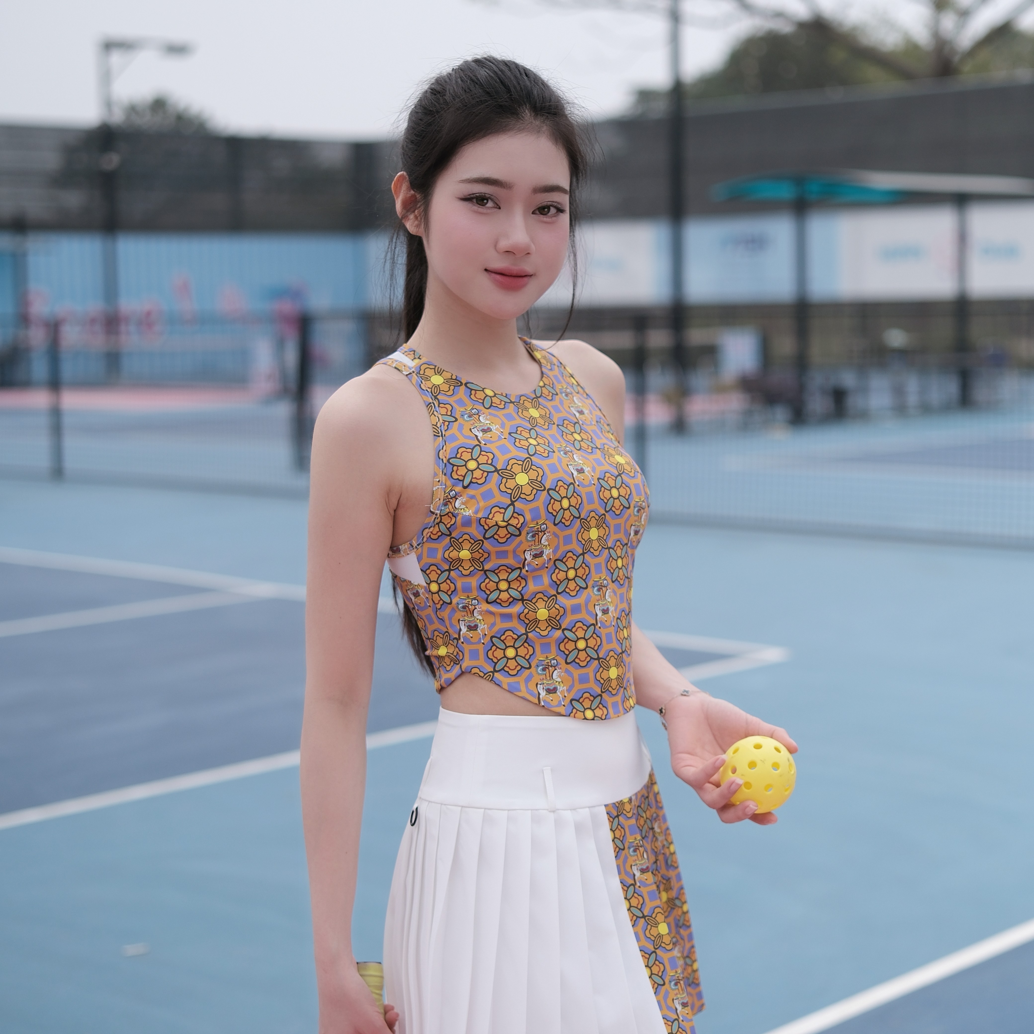 Chân Váy Xếp Ly Phối Họa Tiết Bính Ngọ