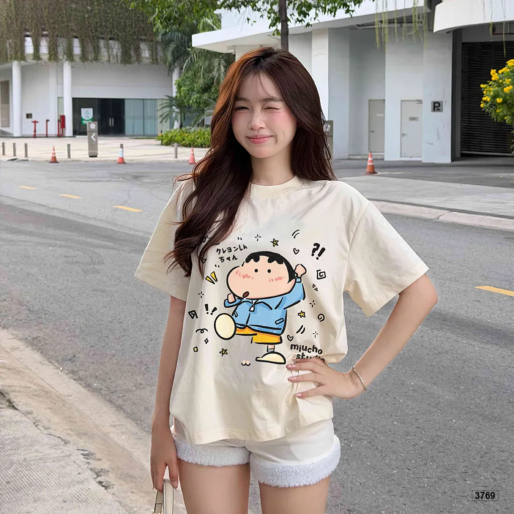 Áo thun nữ form boxy Shinnosuke phong cách đáng yêu Miucho 3769_thumbnail_4