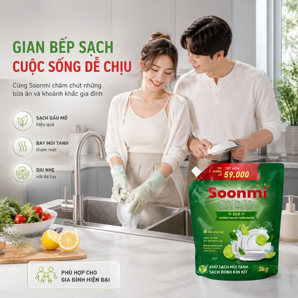 1 Thùng 3 Túi Nước Rửa Chén Soonmi Hương Chanh 3kg_thumbnail_3