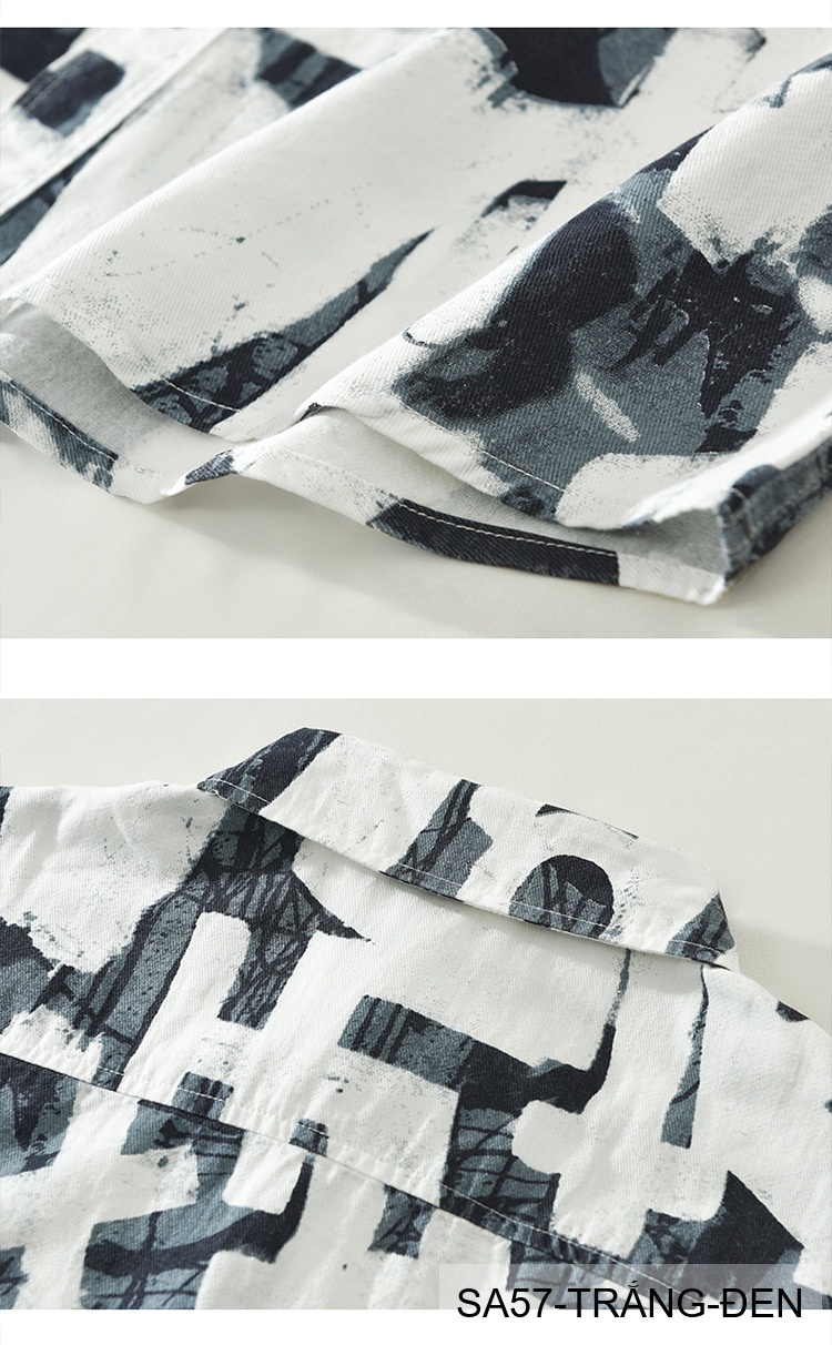 SA57 - Áo sơ mi nam tay ngắn phong cách Nhật Bản họa tiết nghệ thuật, chất cotton thoáng mát, form regular_thumbnail_13