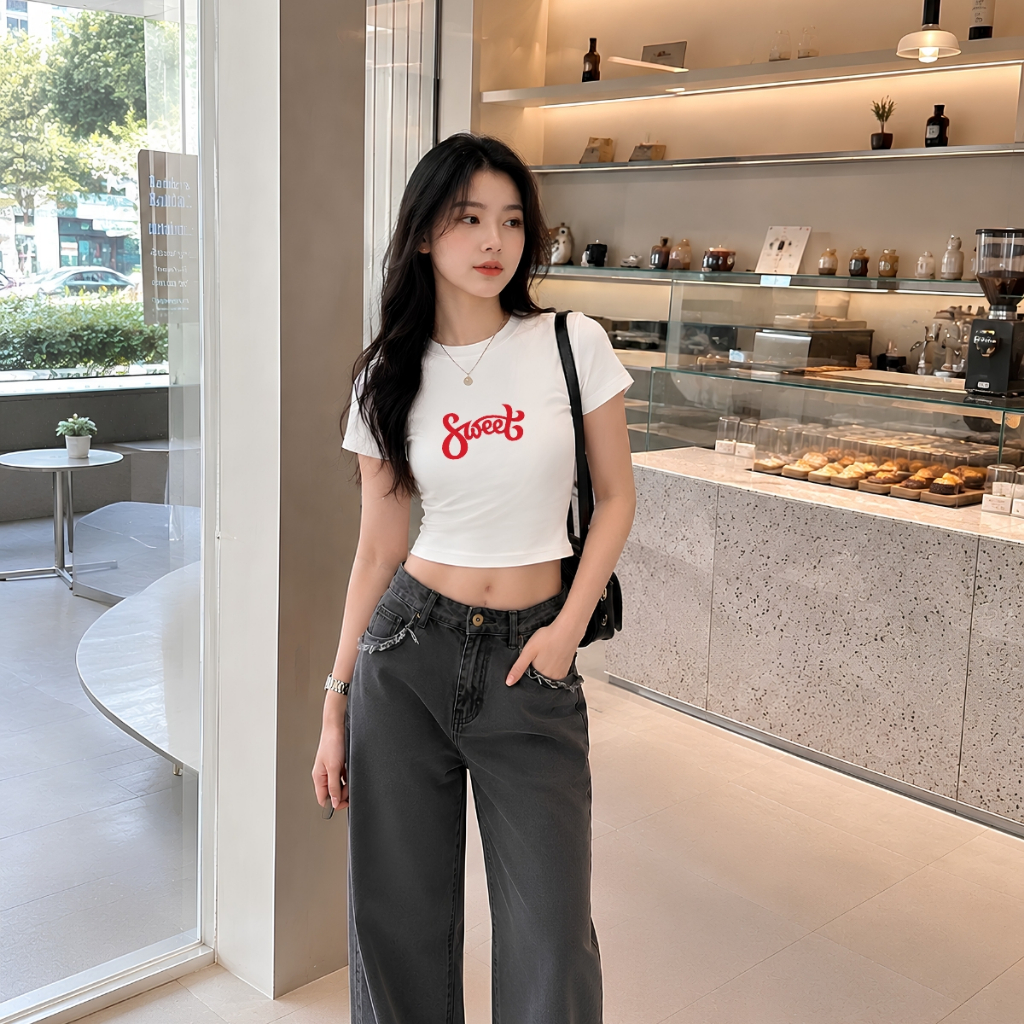 [Form Ôm] Áo croptop hình chữ SWEET - Loza CR8611_thumbnail_3