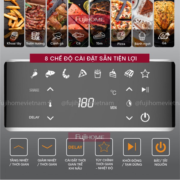 Nồi chiên không dầu Fujihome A10DG2 10Lít -  Dung tích 10L_thumbnail_8