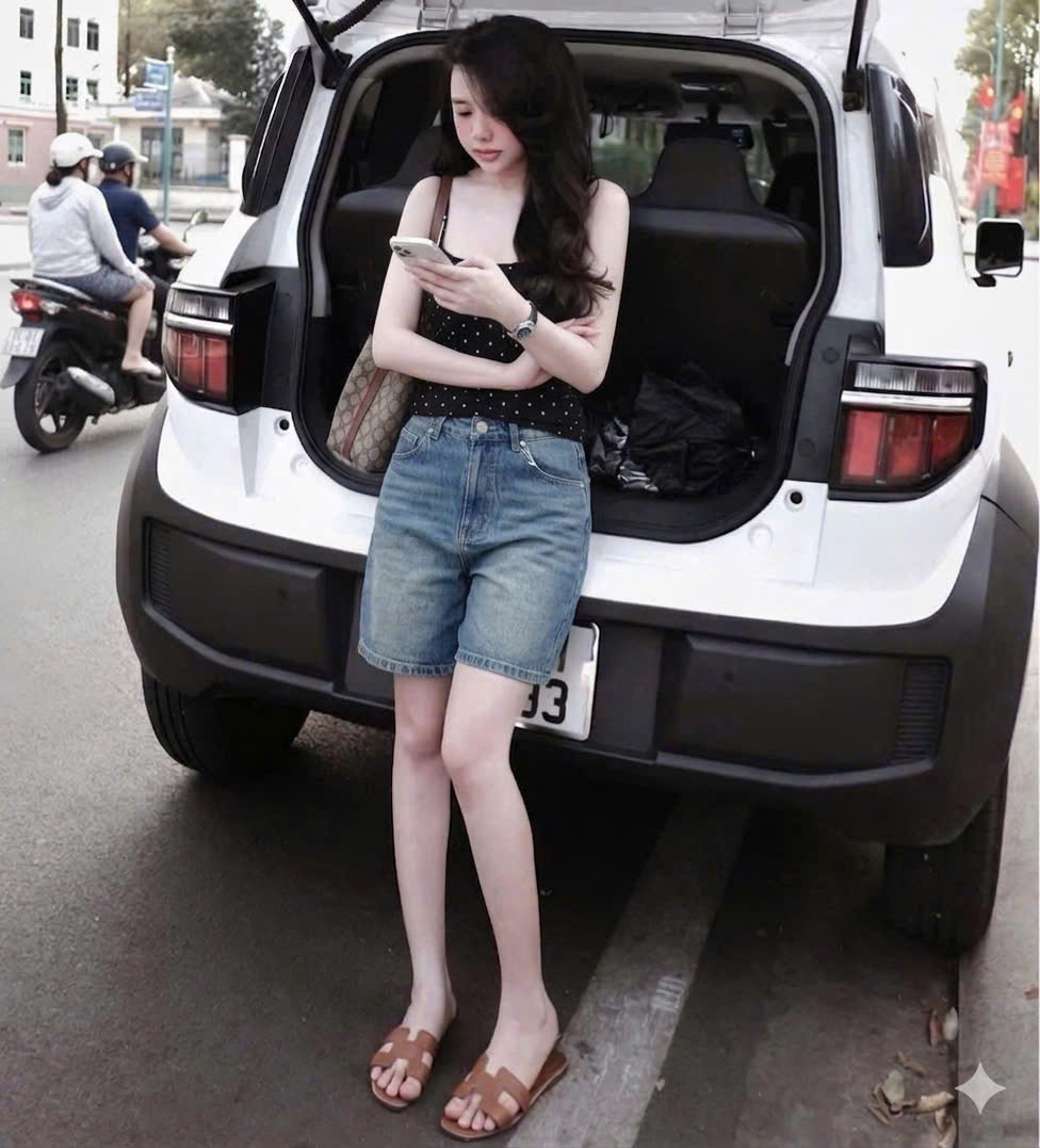 E587 SHORT JEAN XANH BỤI GP