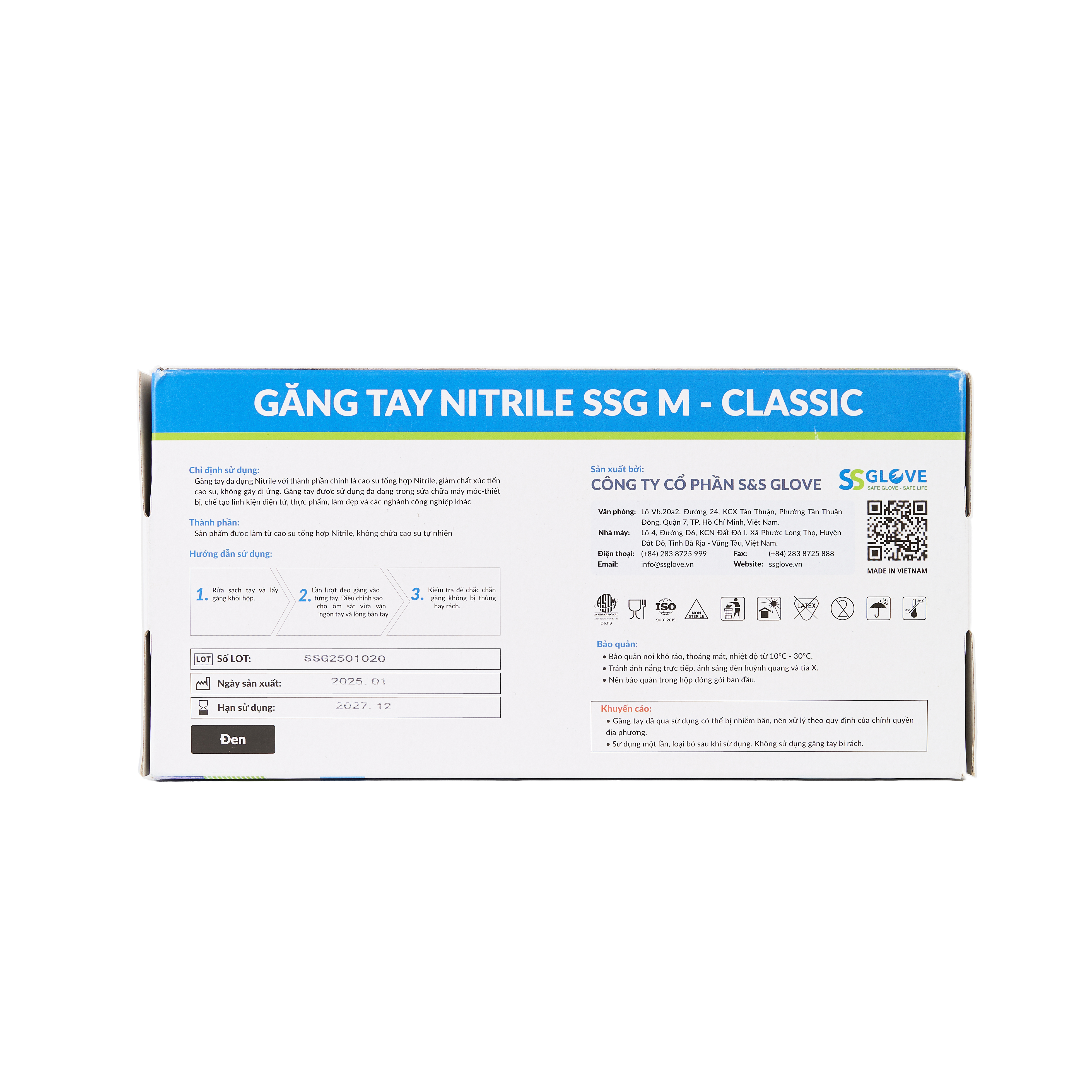 Găng tay cao su Nitrile SS màu đen không bột (Hộp 100 cái)_thumbnail_2