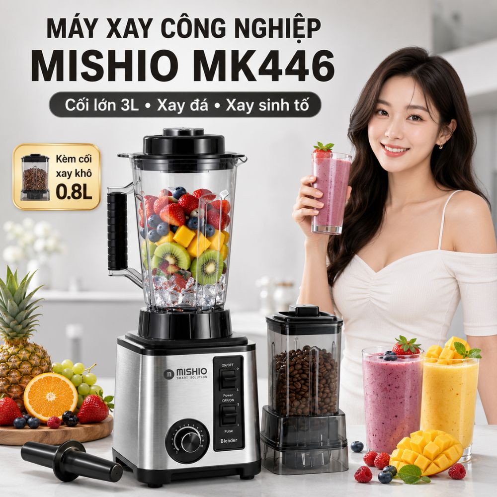 Máy Xay Sinh Tố Công Nghiệp Đa Năng Mishio MK446 (3.0L) - Công Suất 800W_thumbnail_10