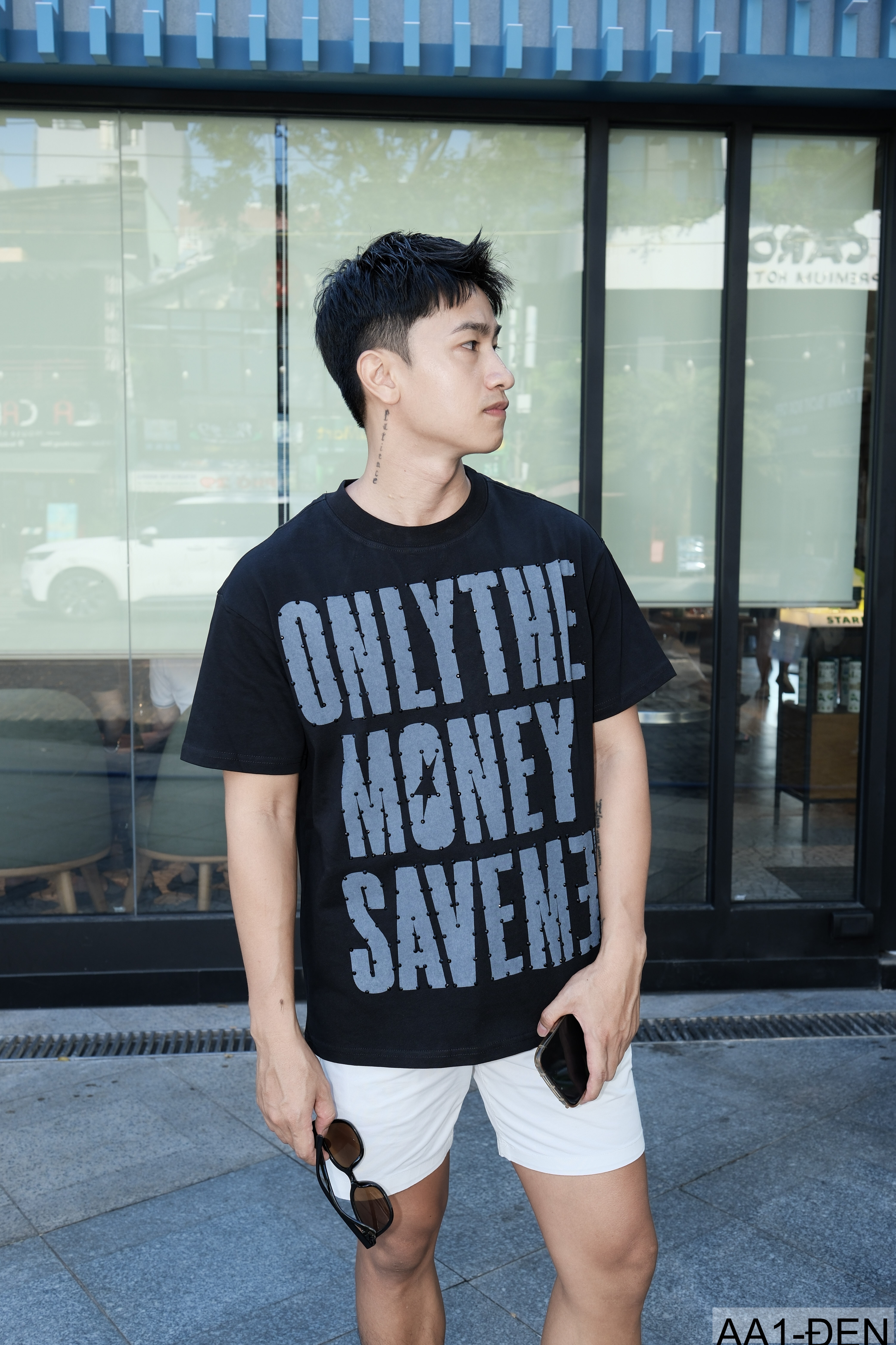 AA1 - Áo thun nam cổ tròn in chữ retro phong cách streetwear, cotton , dáng vừa vặn, 4 màu thời thượng_thumbnail_2