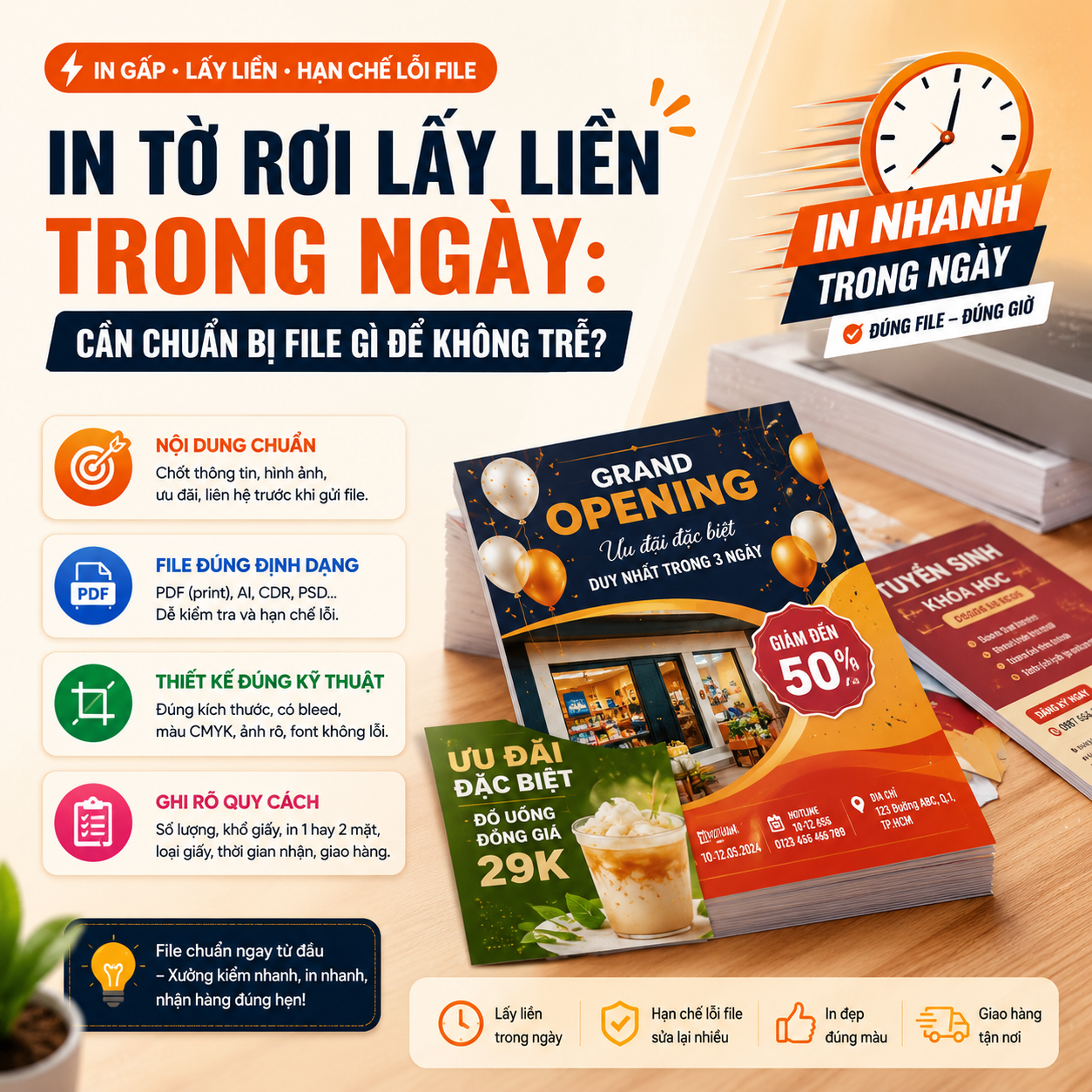 In Tờ Rơi Lấy Liền Trong Ngày: Chuẩn Bị File Gì?