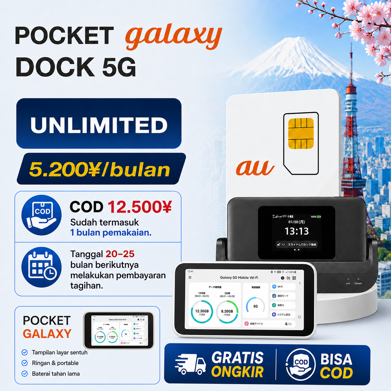 POCKET FULL UNIMITED –  ¥5.200/BULAN