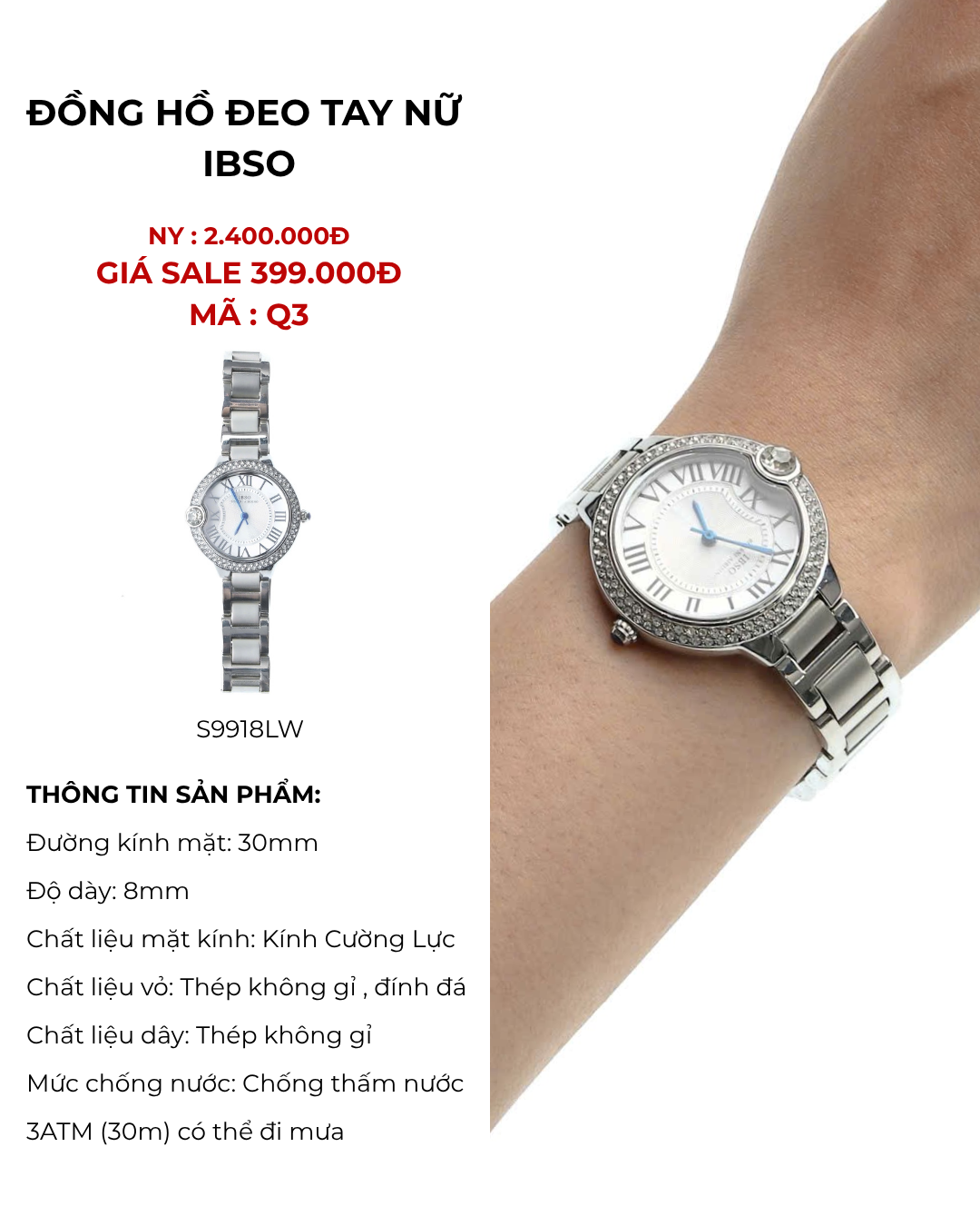 Đồng hồ đeo tay IBSO - S9918LW