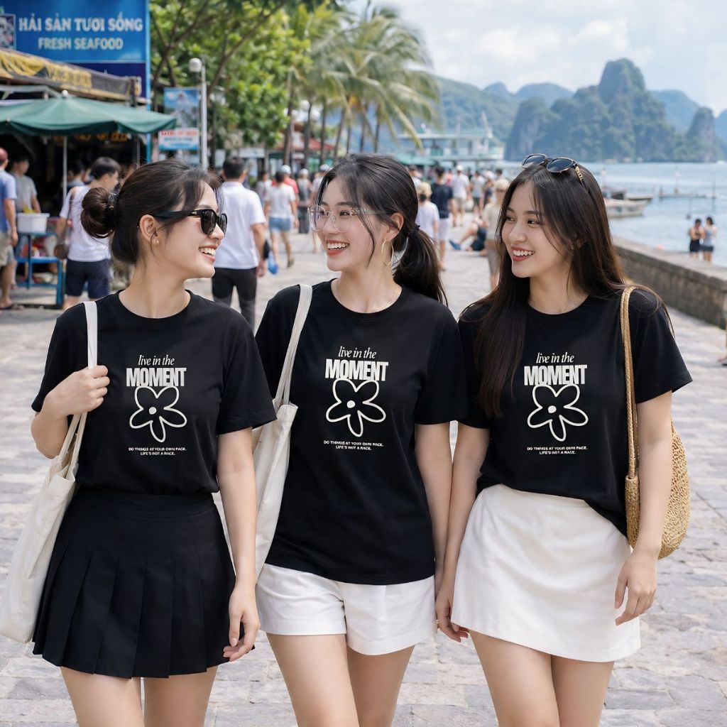 [Form Rộng] Áo phông đồng phục hội, nhóm du lịch hình hoa chữ 
