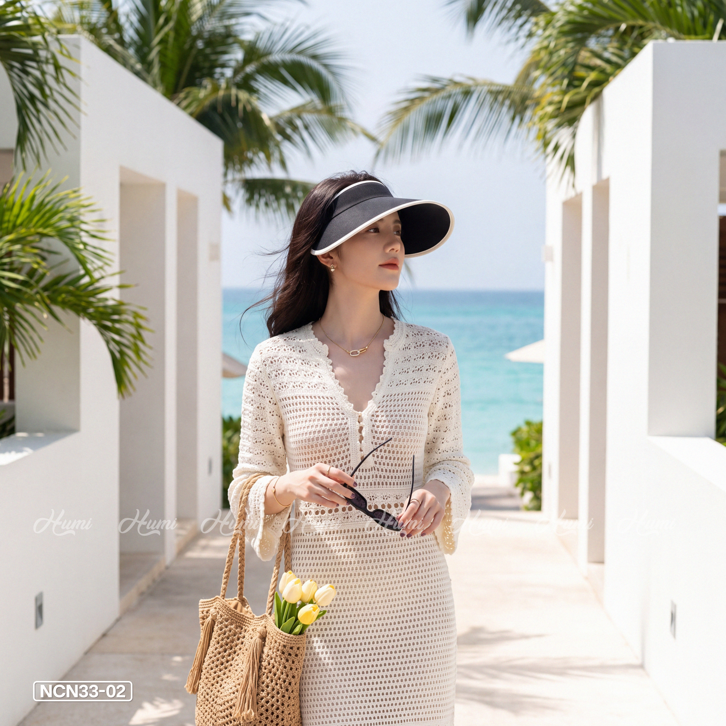 MŨ CHỐNG NẮNG MÙA HÈ HỞ CHÓP (NCN33-02 ĐEN)_thumbnail_1