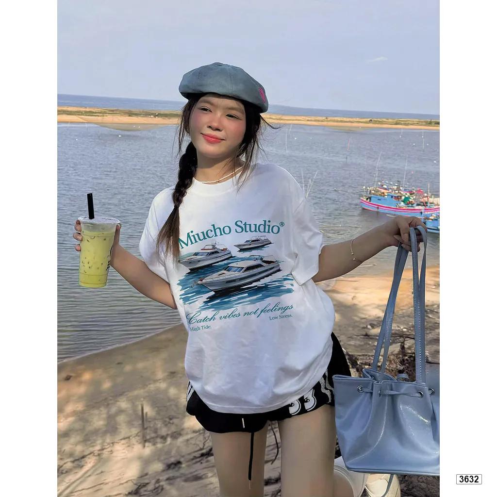 Áo thun boxy unisex BST Hè Biển dày dặn đứng form Miucho 3632_thumbnail_5