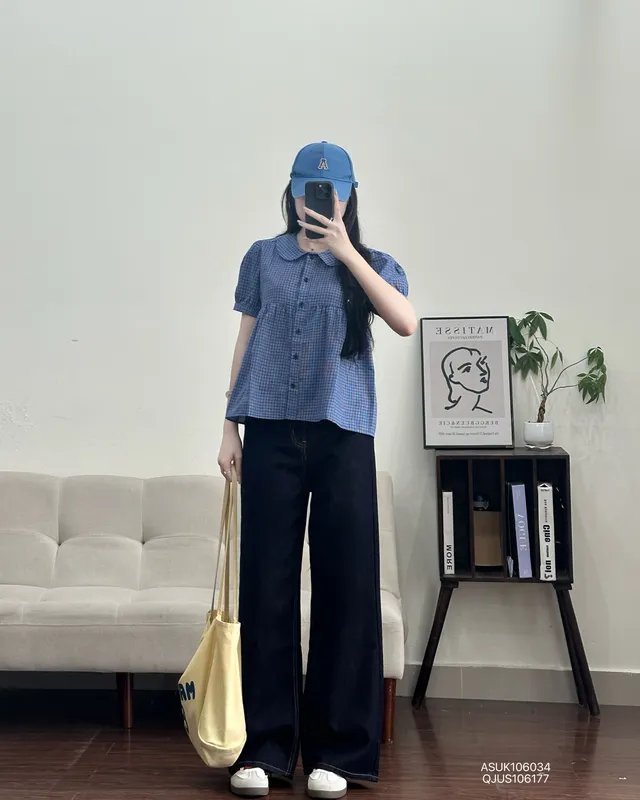 Áo Sơ Mi Nữ Kiểu babydoll cổ sen tay bồng HN.213 (C) (1451)