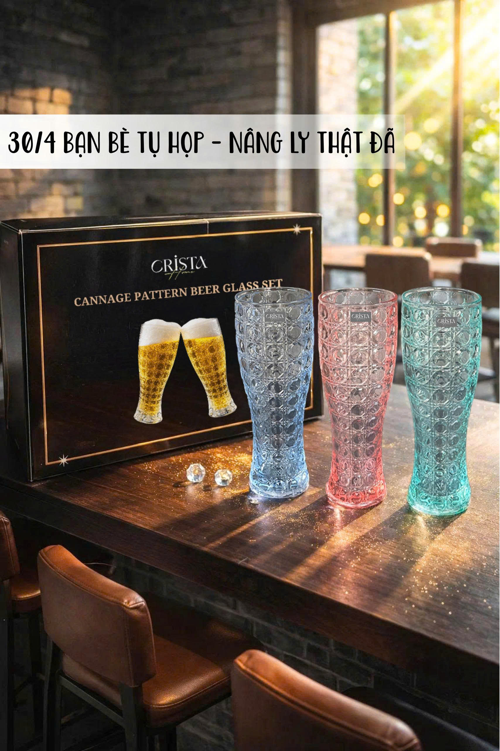 Set 6 ly bia thủy tinh vân pha lê nổi 440ml Crista Home_thumbnail_4