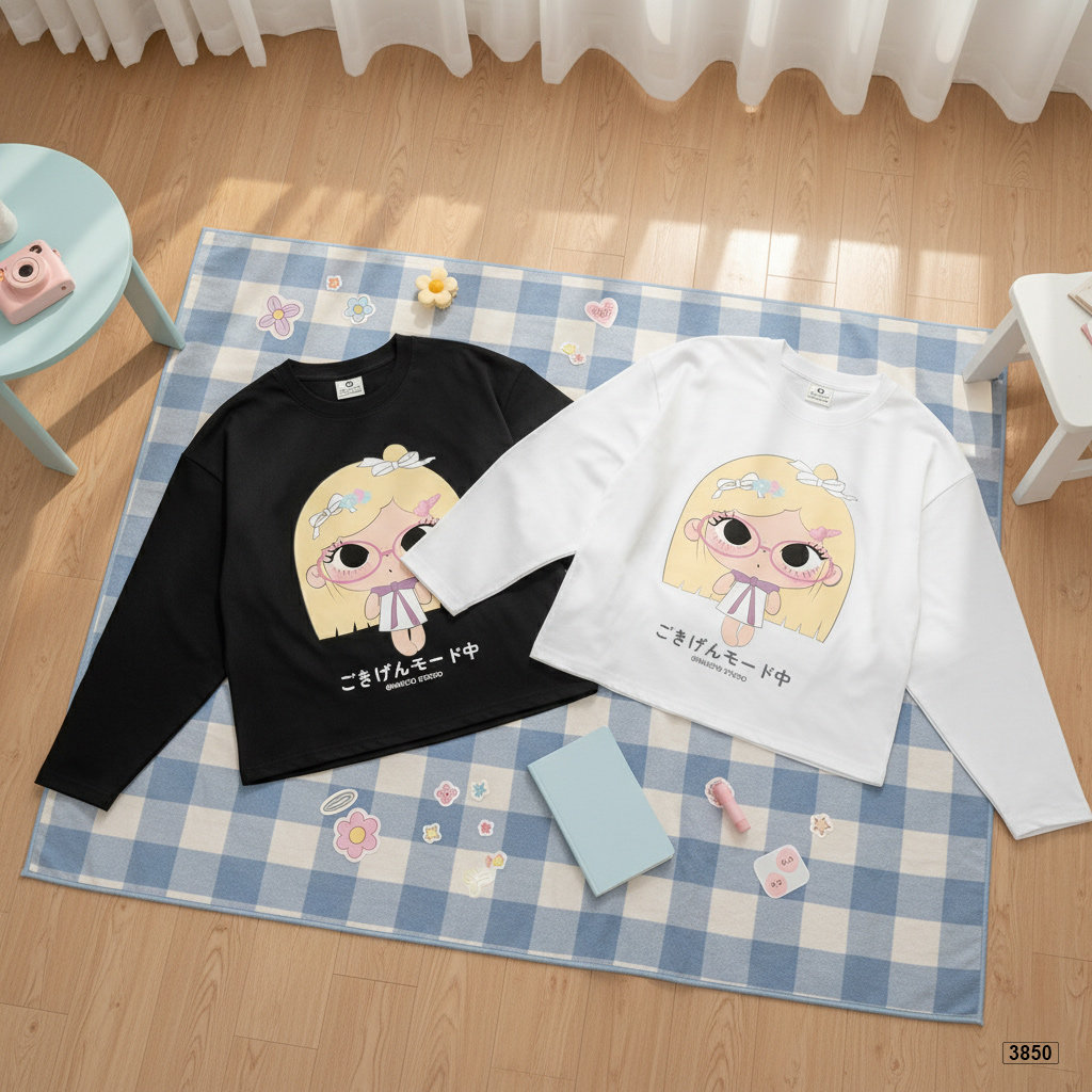 Áo thun tay dài form boxy Anime girl phong cách ulzzang dễ thương cá tính Miucho 3850_thumbnail_7