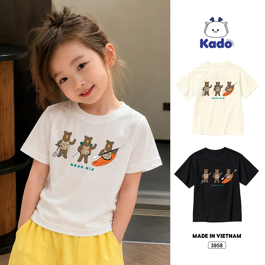 Áo thun bé trai bé gái Gấu yêu Kado 3958