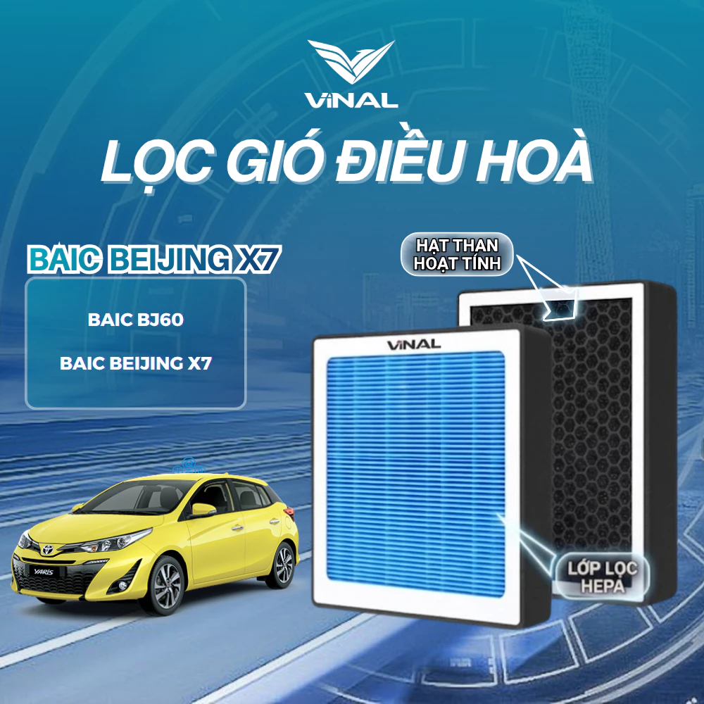 Lọc Gió Điều Hòa BAIC BEIJING X7 Màng HEPA Than Hoạt Tính, Lọc Gió Ô Tô VINAL