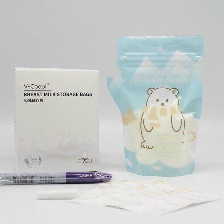 Túi trữ sữa Vcool 180ml (30c/Hộp)