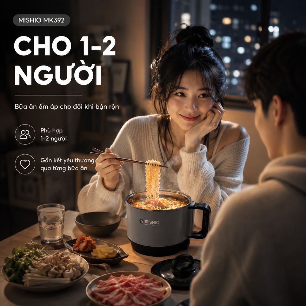 Nồi Lẩu Điện Mini 1.5L Mishio MK392 600W lòng nồi inox 304 không gỉ sét_thumbnail_4