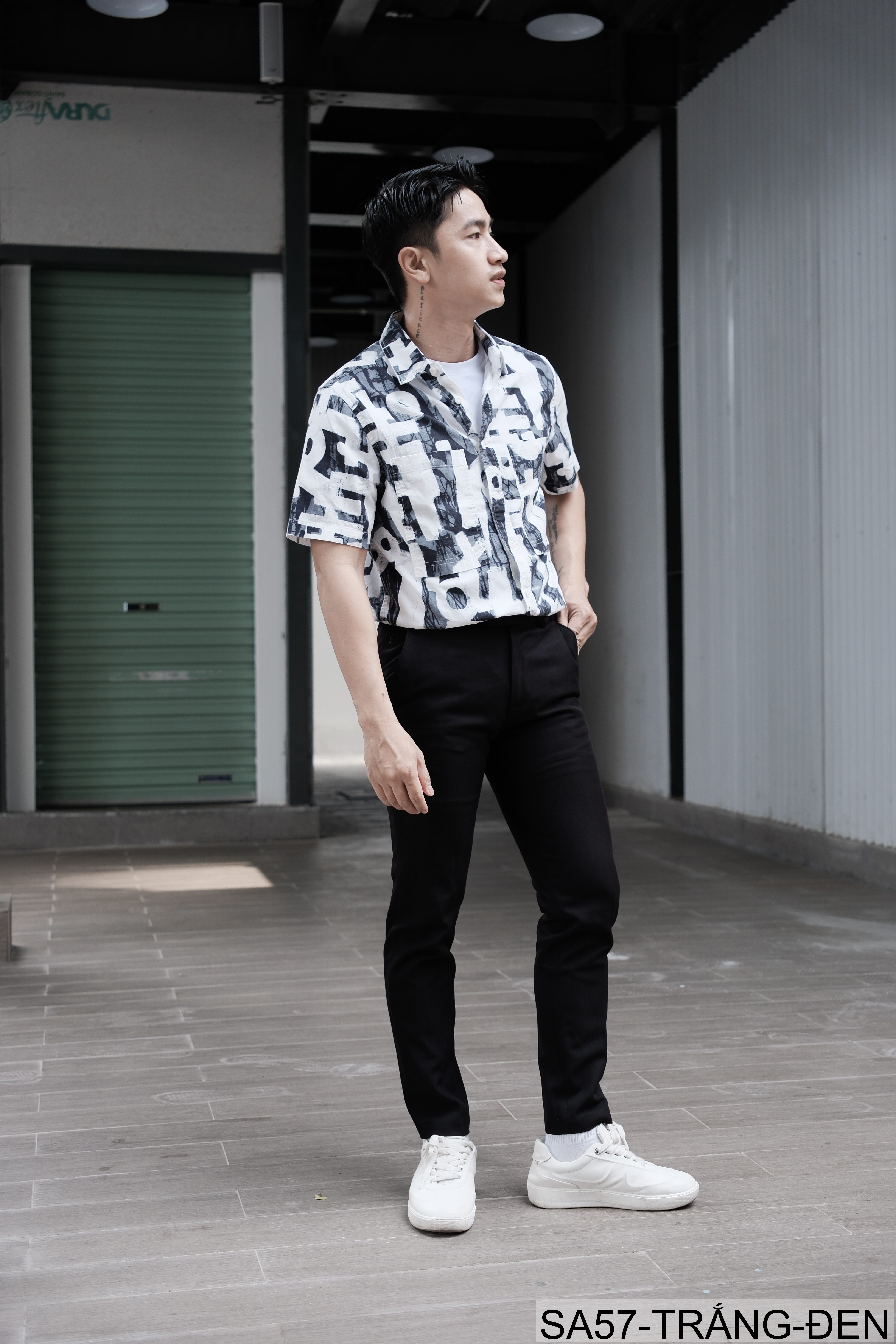 SA57 - Áo sơ mi nam tay ngắn phong cách Nhật Bản họa tiết nghệ thuật, chất cotton thoáng mát, form regular_thumbnail_6