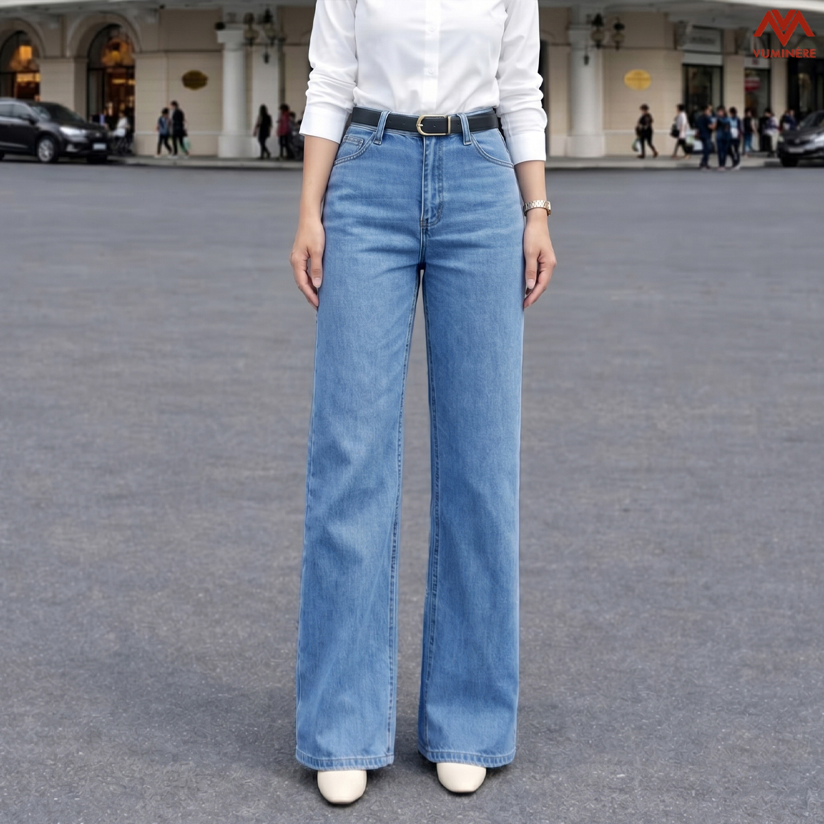 Quần Jeans nữ dáng loe nhẹ ( CG9 )
