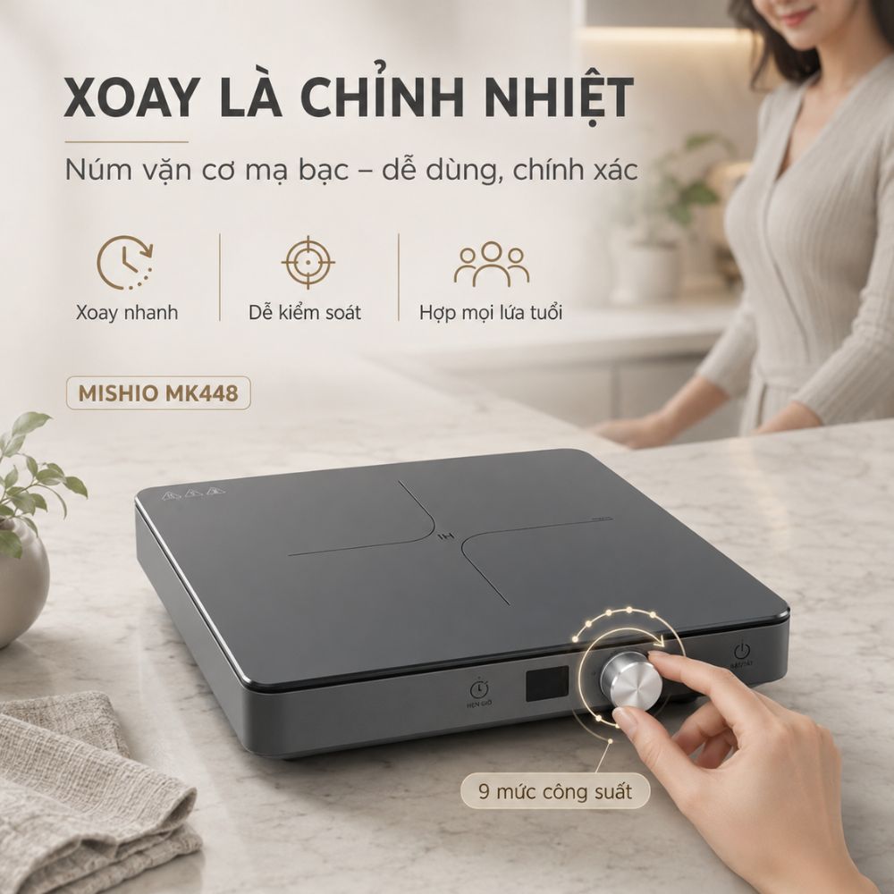 Bếp Từ Đơn Mishio MK448 Công Suất 2000W - Mặt Kính Kanger Hạng A_thumbnail_8