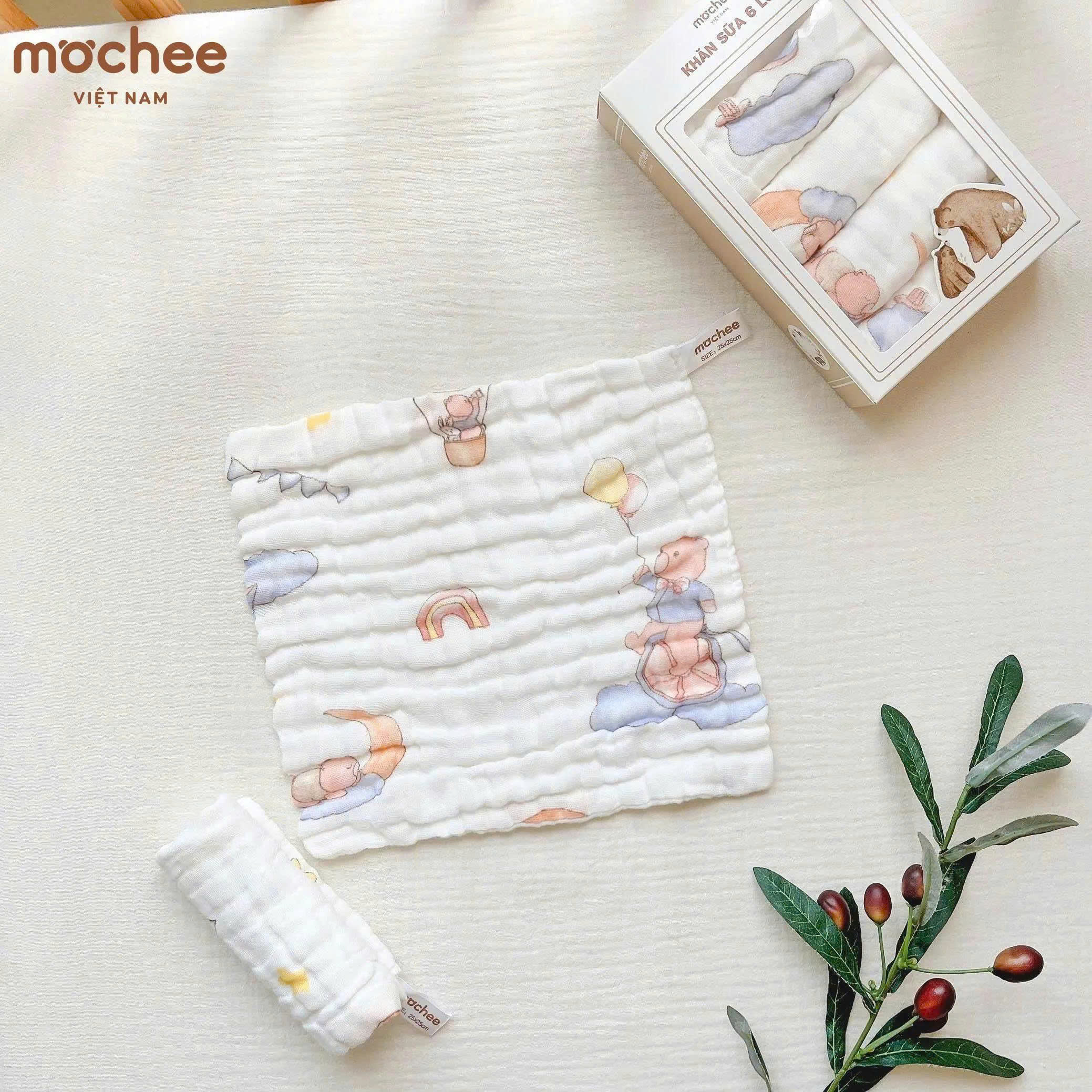 Set 5 khăn sữa xô 6 lớp Mochee_thumbnail_8