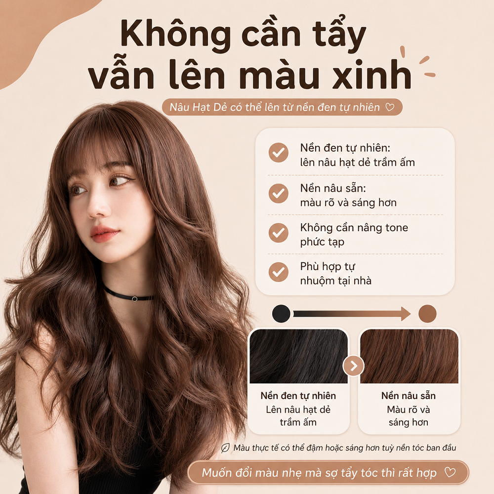 Thuốc Nhuộm Tóc Nâu Hạt Dẻ Không Cần Tẩy, Lên Từ Nền Đen Tự Nhiên, Tặng Găng Tay_thumbnail_4