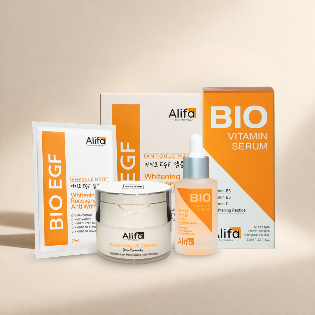 C6_Combo Phục hồi, dưỡng da: Kem dưỡng Alifa + Serum BIO + Mặt nạ Alifa