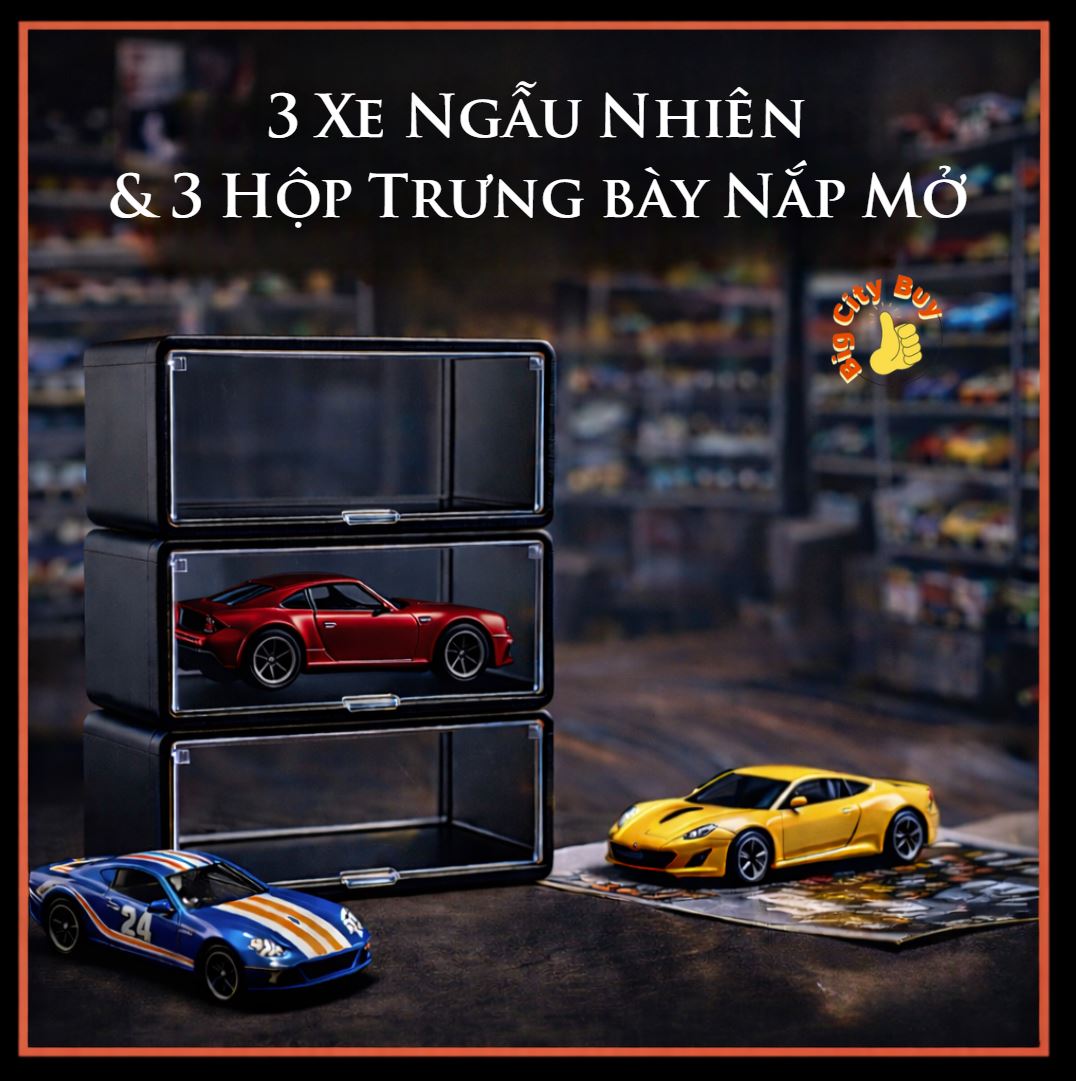 Hộp đựng, trưng bày xe mô hình tỉ lệ 1/64 bằng nhựa acrylic trong suốt 8 ngăn chứa xe có thể tách rời_thumbnail_5